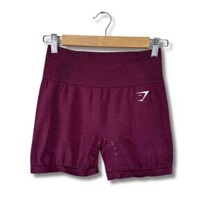 Gymshark Womens Vital Shorts Compression Cycling Athleisure Workout Plum Purple